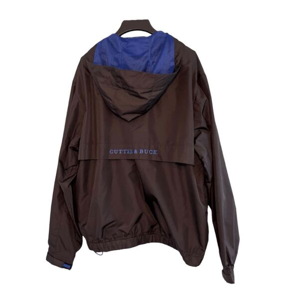 Cutter & Buck Windbreaker Utility Jacket Black Blue Vented Logo Full Zip Front - Picture 2 of 12